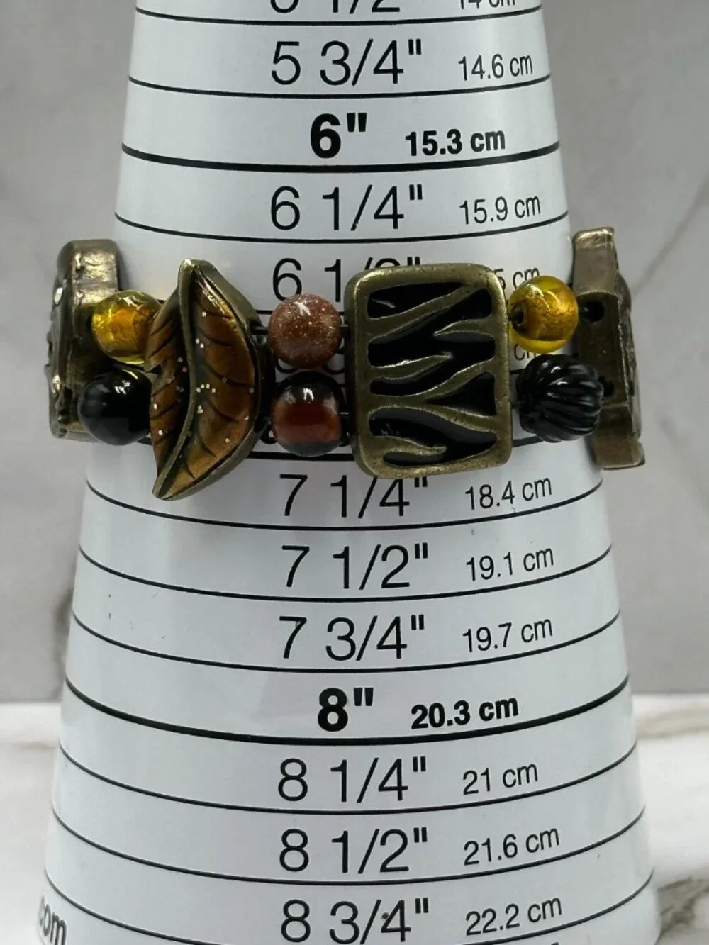 3/$30 Chico’s Watch Women Bronze Tone Elephant Beaded Stretch Bracelet